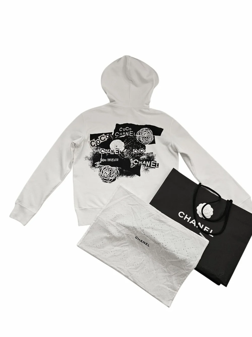 Chanel 2020 Graffiti Graphic Zip-Up Hoodie – White (Size XS) – NWT